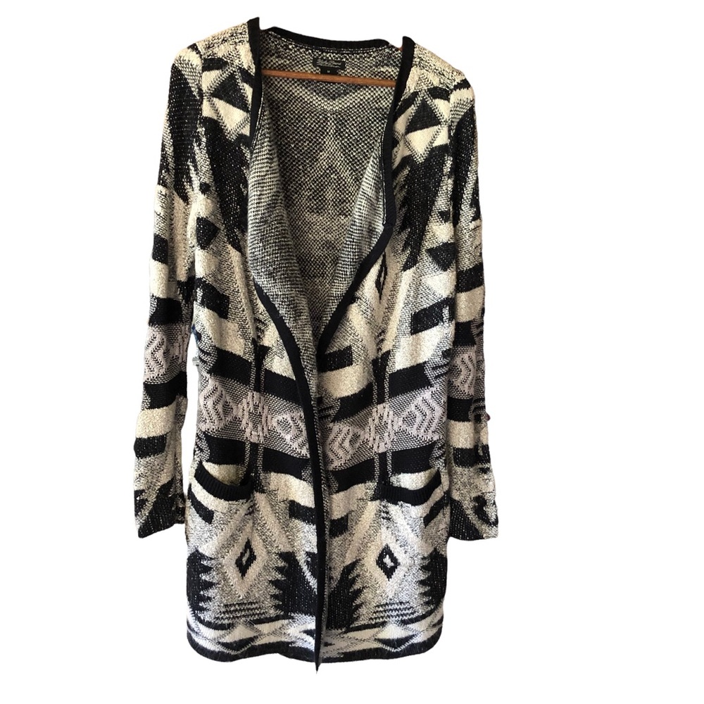 Lucky Brand Wool Blend Live in Love Longline Open Front Sweater. Medium - Picture 5 of 12